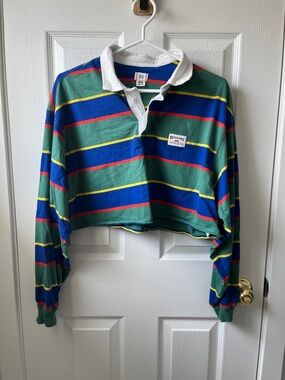 BDG Urban Outfitters Striped Cropped Rugby Polo